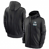Men's Jacksonville Jaguars New 2020 Nike Gray Black Fan Gear Mascot Performance Full Zip Hoodie,baseball caps,new era cap wholesale,wholesale hats